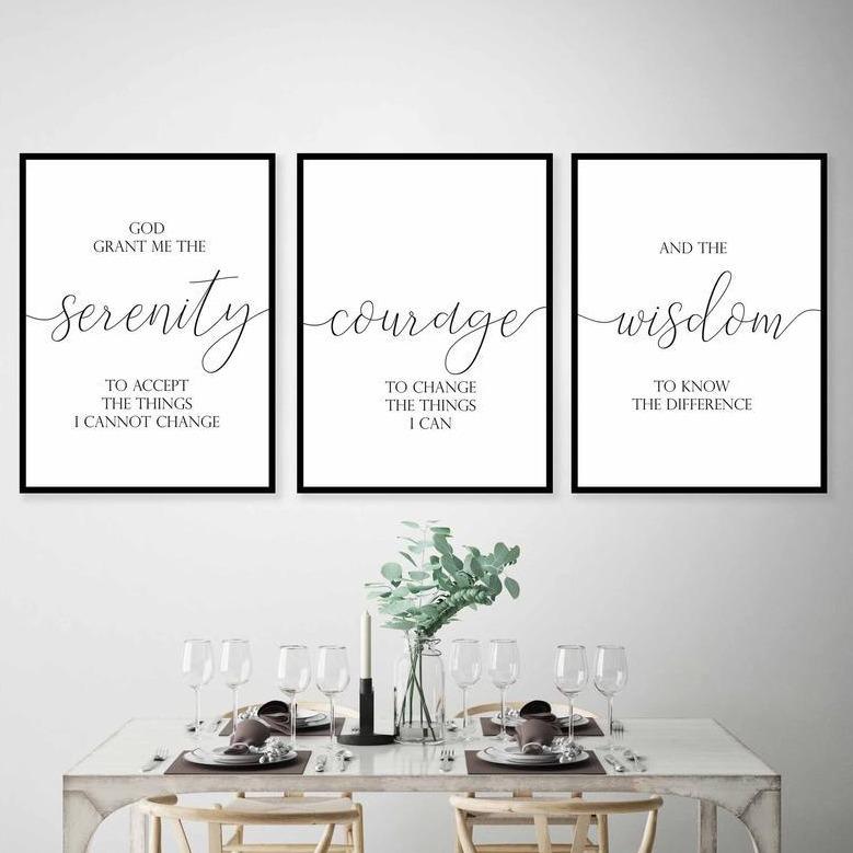 Serenity Prayer Print Canvas Art Set I 10 -3 Pieces