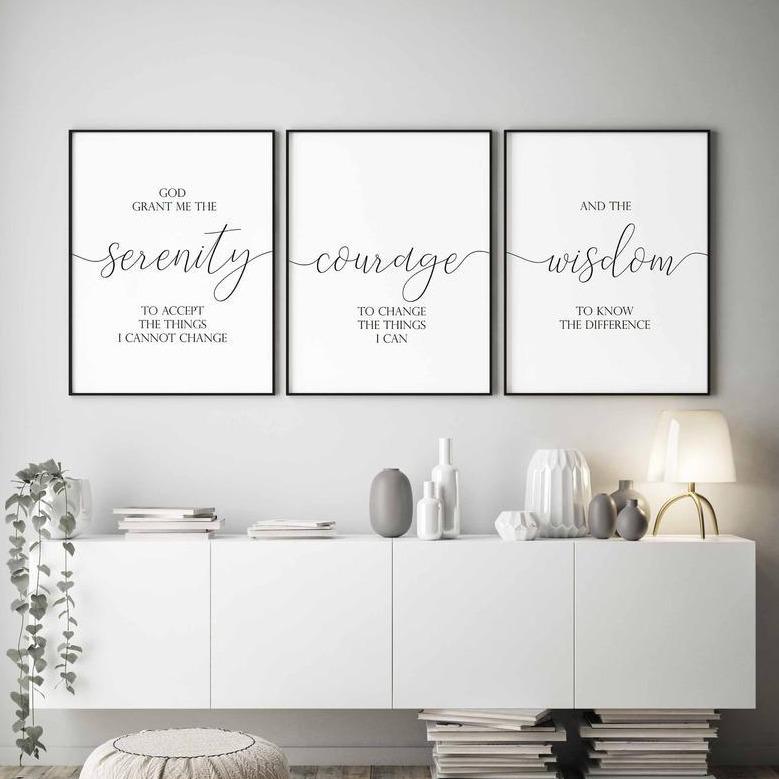 Serenity Prayer Print Canvas Art Set I 10 -3 Pieces