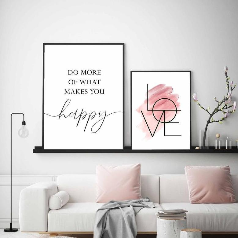 Blush pink wall Canvas Art Set I 08 -3 Pieces