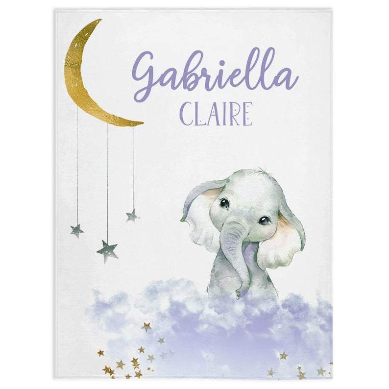 Personalized Name Fleece Blanket - Elephant03