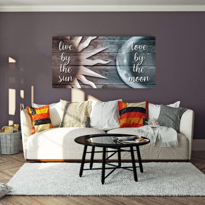 Live By The Sun, Live By The Moon Canvas Art Set