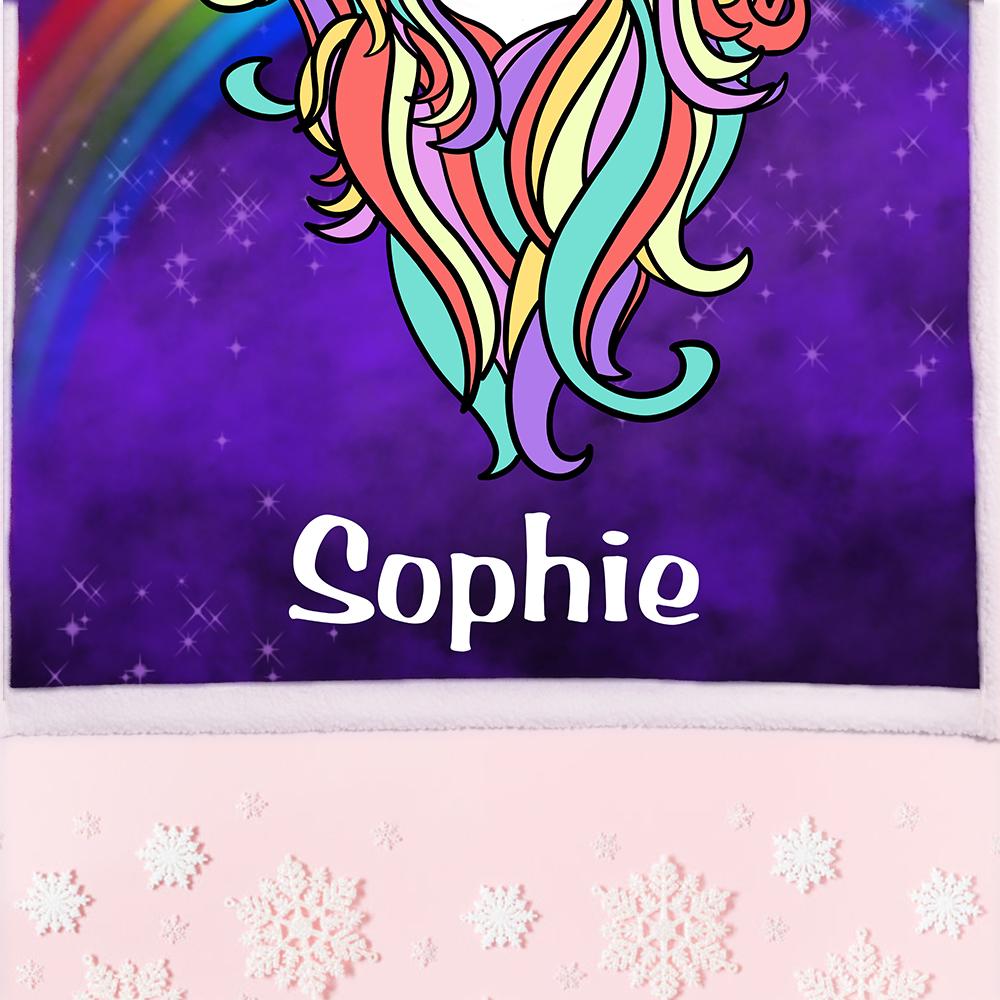 Personalized Magic Unicorn Warm Sherpa Blankets