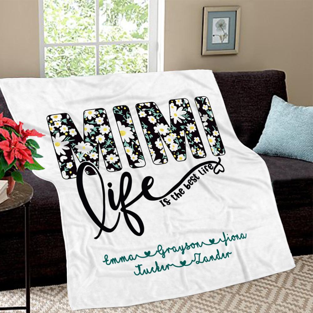 Personalized Daisy Fleece Blankets with Your Nick & Kids' Names II