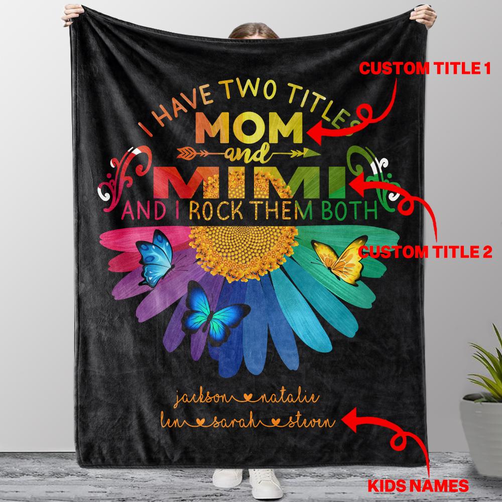 Personalized Daisy Fleece Blankets with Your Nick & Kids' Names