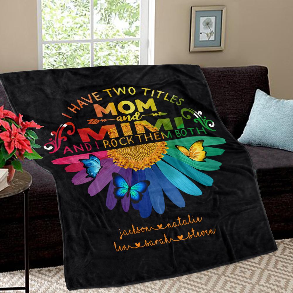 Personalized Daisy Fleece Blankets with Your Nick & Kids' Names