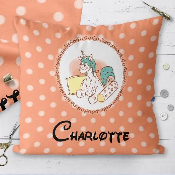 Custom Baby Girl Unicorn Name Pillow, Personalized Baby Girl Lovey Pillow, Custom Baby Girl Pillow, Personalized Baby Girl Unicorn Pillow