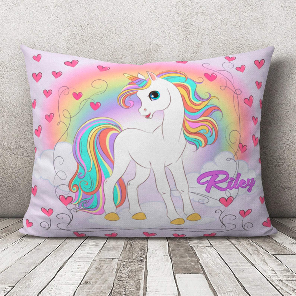Custom Baby Girl Unicorn Pillow With Name, Personalized Pillow for Baby Girl, Baby Girl Lovey Pillow, Baby Girl Unicorn Pillow