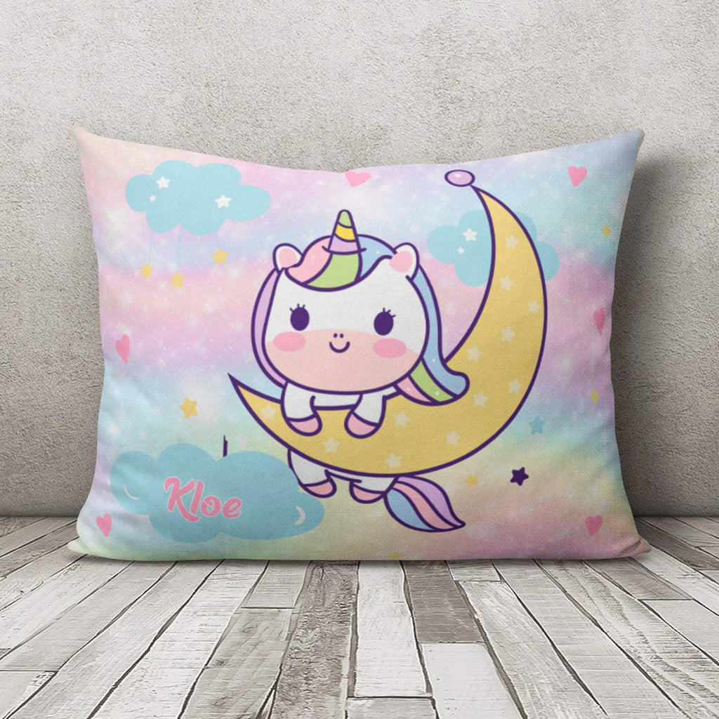 Custom Baby Girl Unicorn Pillow With Name, Personalized Pillow for Baby Girl, Baby Girl Lovey Pillow, Baby Girl Unicorn Pillow