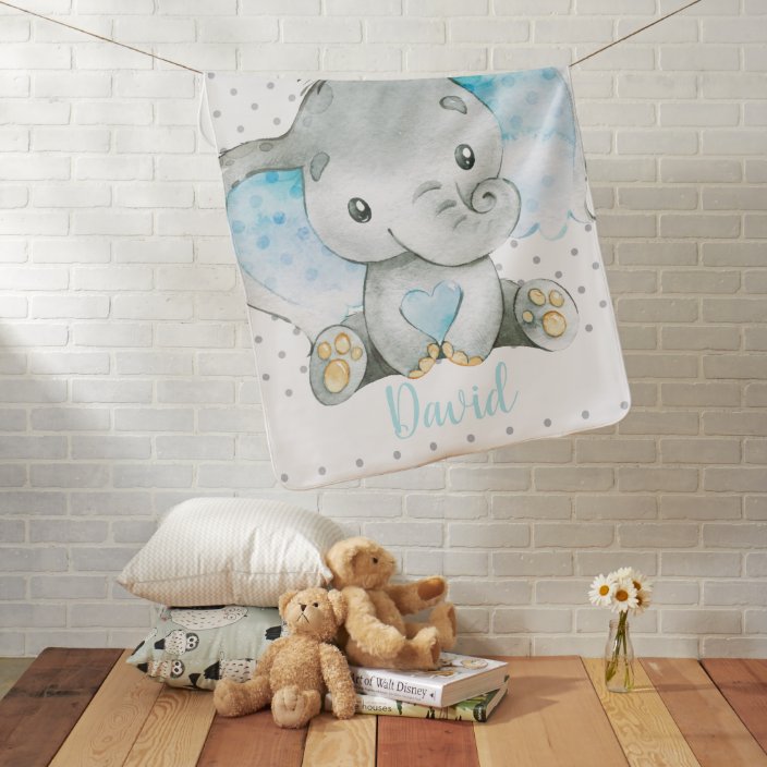 Personalized Elephant Blanket With Name IV02