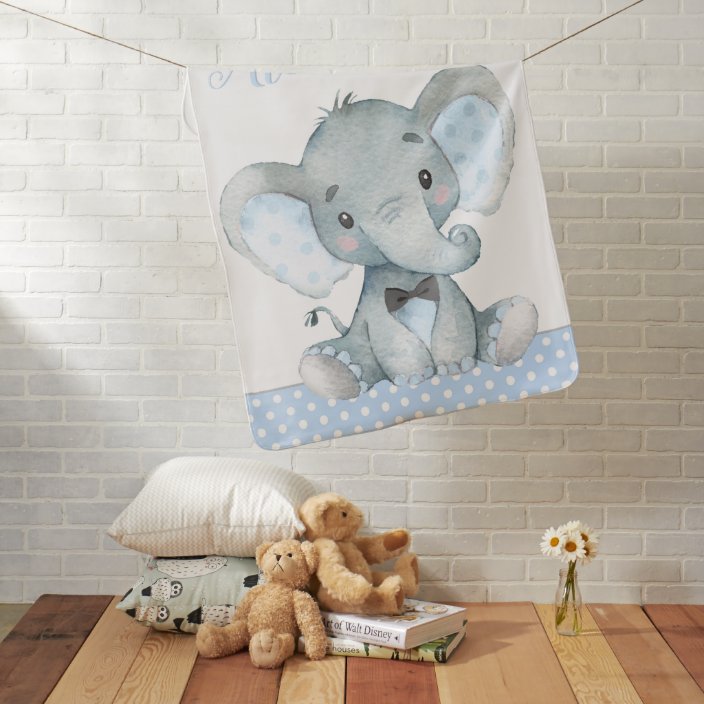Personalized Elephant Blanket With Name IV03